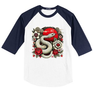 Chinese New Year 2025 Year Of The Snake (On Back) Baseball Sleeve Shirt