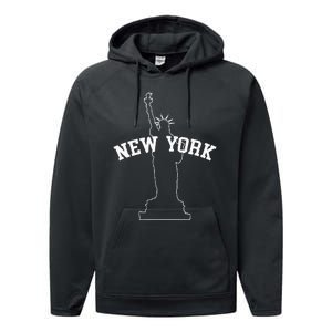 Cool New York City Statue Of Liberty  Performance Fleece Hoodie