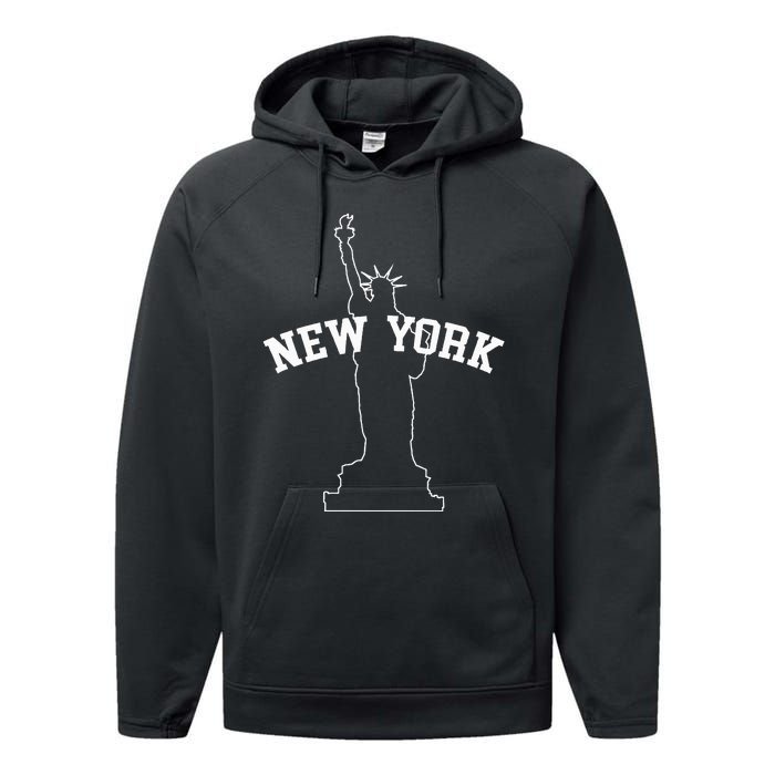 Cool New York City Statue Of Liberty  Performance Fleece Hoodie