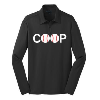 Cooperstown New York Coop Baseball Ny Athletic Silk Touch Performance Long Sleeve Polo