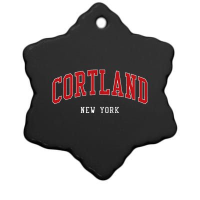 Cortland New York Varsity Sports Style  Ceramic Star Ornament