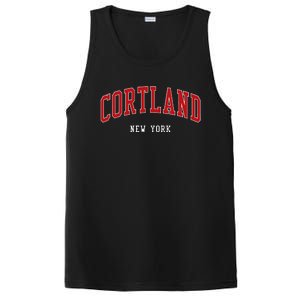 Cortland New York Varsity Sports Style  PosiCharge Competitor Tank