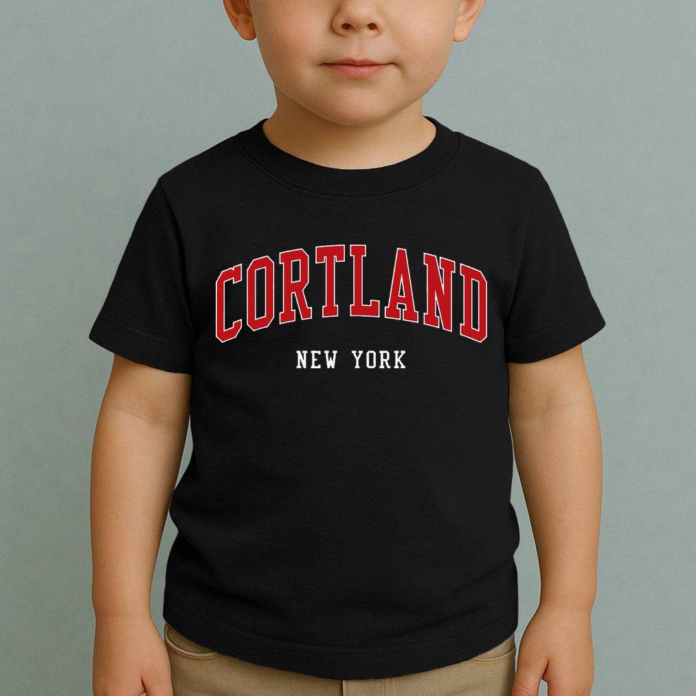 Cortland New York Varsity Sports Style Toddler T-Shirt