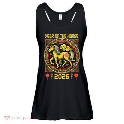 Chinese New Year Of The Horse Chinese Zodiac Horse Year 2026 Ladies Essential Flowy Tank
