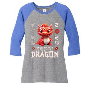 Chinese New Year 2024  For Dragon Happy New Year  Women's Tri-Blend 3/4-Sleeve Raglan Shirt