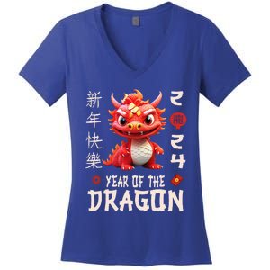 Chinese New Year 2024  For Dragon Happy New Year  Women's V-Neck T-Shirt