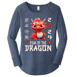 Chinese New Year 2024  For Dragon Happy New Year  Women's Perfect Tri Tunic Long Sleeve Shirt