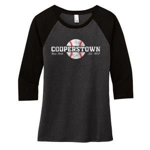 Cooperstown New York Women's Tri-Blend 3/4-Sleeve Raglan Shirt