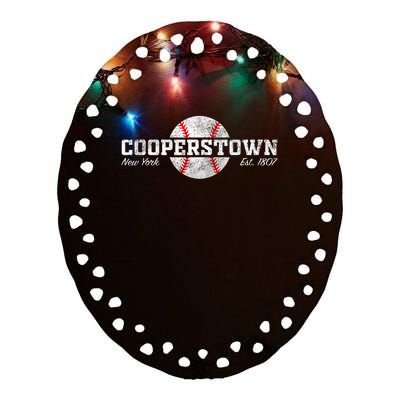 Cooperstown New York Ceramic Oval Ornament