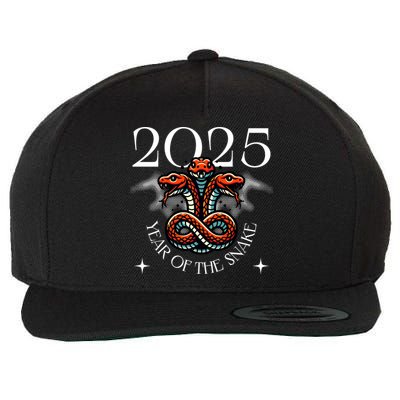 Chinese New Year Of The Snake 2025 Wool Snapback Cap
