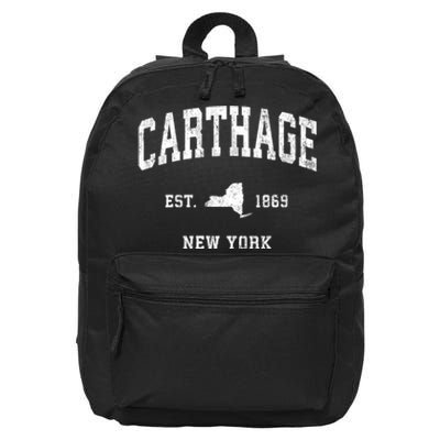 Carthage New York Ny Vintage Athletic 16 in Basic Backpack