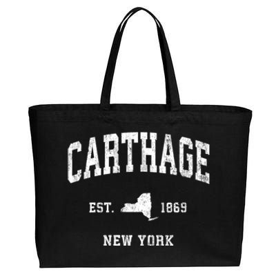 Carthage New York Ny Vintage Athletic Cotton Canvas Jumbo Tote