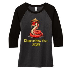 Chinese New Year 2025 Group Family Matching Women's Tri-Blend 3/4-Sleeve Raglan Shirt