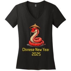 Chinese New Year 2025 Group Family Matching Women's V-Neck T-Shirt