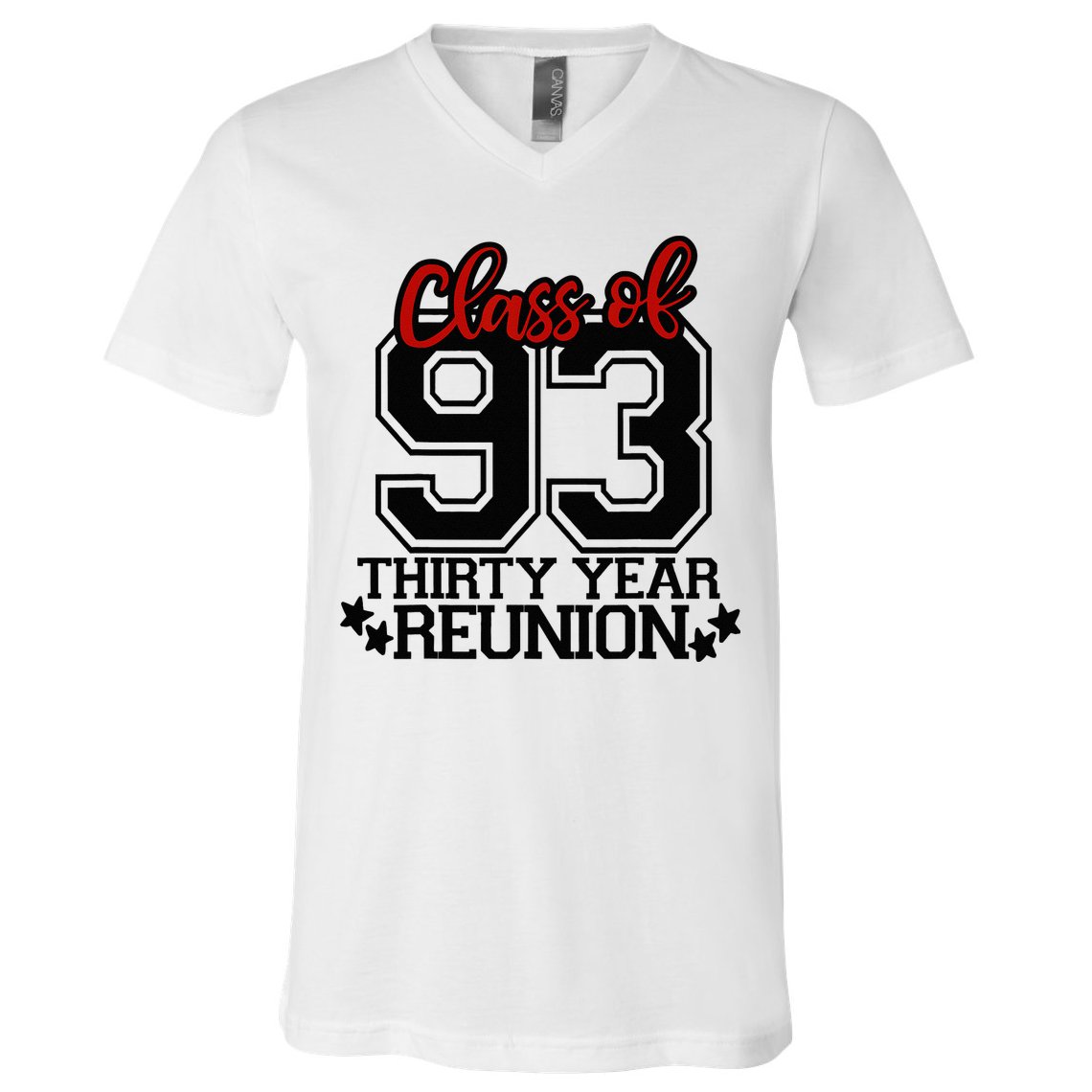 Class of 1993 group reunion30 year 93 school spirit V-Neck T-Shirt