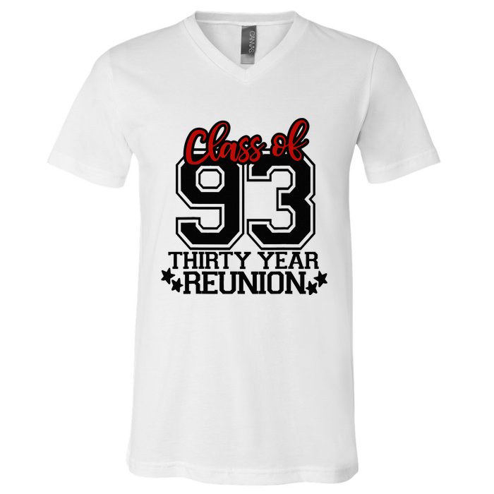 Class of 1993 group reunion30 year 93 school spirit V-Neck T-Shirt