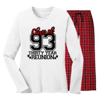 Class of 1993 group reunion30 year 93 school spirit Women's Long Sleeve Flannel Pajama Set 