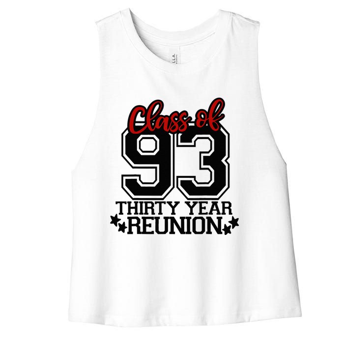 Class of 1993 group reunion30 year 93 school spirit Women's Racerback Cropped Tank