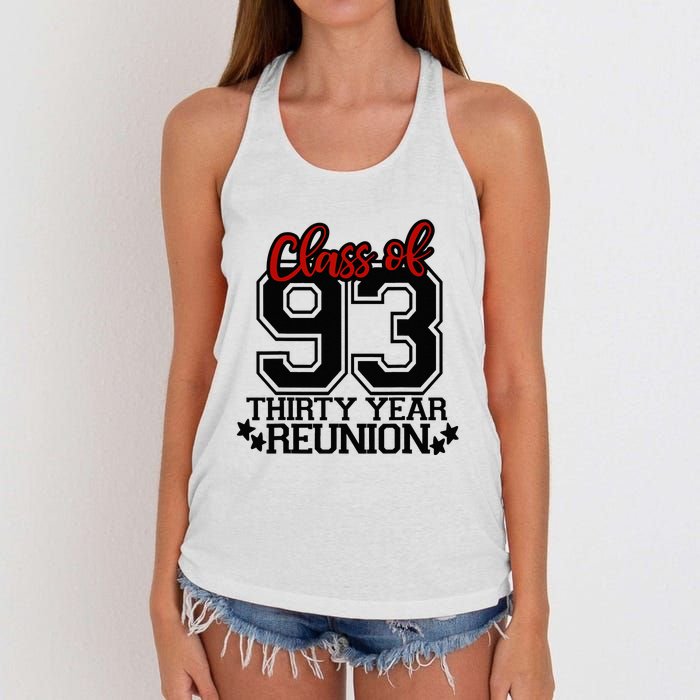 Class of 1993 group reunion30 year 93 school spirit Women's Knotted Racerback Tank