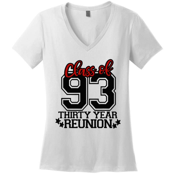 Class of 1993 group reunion30 year 93 school spirit Women's V-Neck T-Shirt