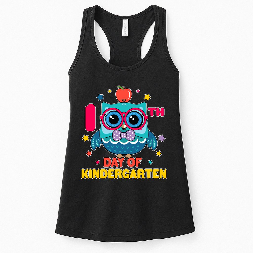 Cute Owl 100th Day Of Kindergarten Womens Tank Top