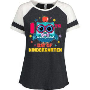 Cute Owl 100th Day Of Kindergarten Enza Ladies Jersey Colorblock Tee