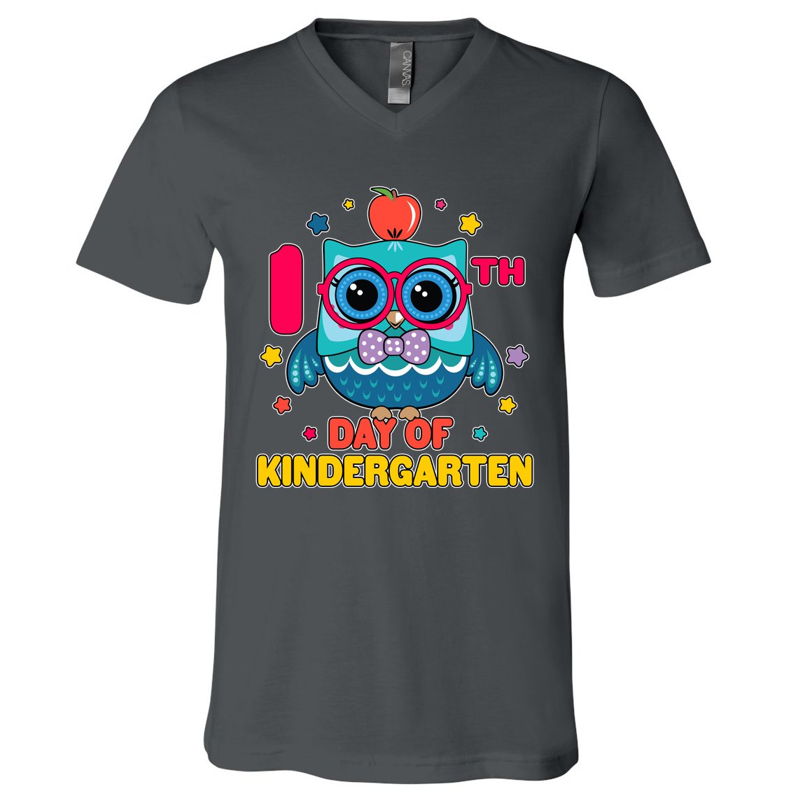 Cute Owl 100th Day Of Kindergarten V-Neck T-Shirt