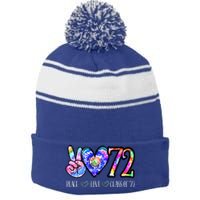 Class Of 1972 50th Class Reunion Tie Dye Senior Graduation Stripe Pom Pom Beanie