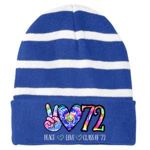 Class Of 1972 50th Class Reunion Tie Dye Senior Graduation Striped Beanie with Solid Band