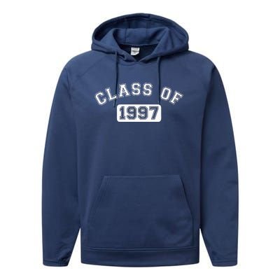 Class Of 1997 School Reunion Design With White Text Performance Fleece Hoodie