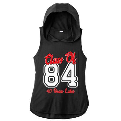 Class Of 1984 40th Reunion High School College Graduation Ladies PosiCharge Tri-Blend Wicking Draft Hoodie Tank