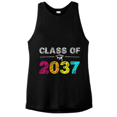 Class Of 2037 Grow With Me First Day Of School Graduation Ladies PosiCharge Tri-Blend Wicking Tank
