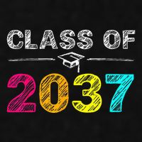 Class Of 2037 Grow With Me First Day Of School Graduation Ladies PosiCharge Tri-Blend Wicking Tank