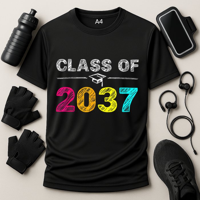 Class Of 2037 Grow With Me First Day Of School Graduation Performance Shirt