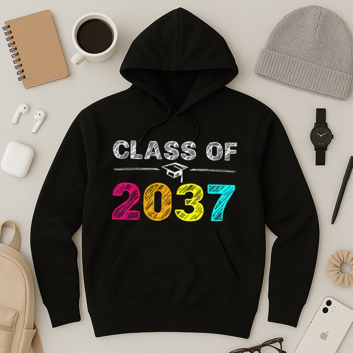 Class Of 2037 Grow With Me First Day Of School Graduation Hoodie