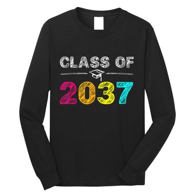 Class Of 2037 Grow With Me First Day Of School Graduation Long Sleeve Shirt