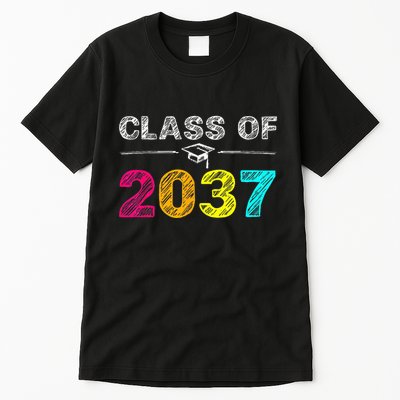 Class Of 2037 Grow With Me First Day Of School Graduation Tall T-Shirt