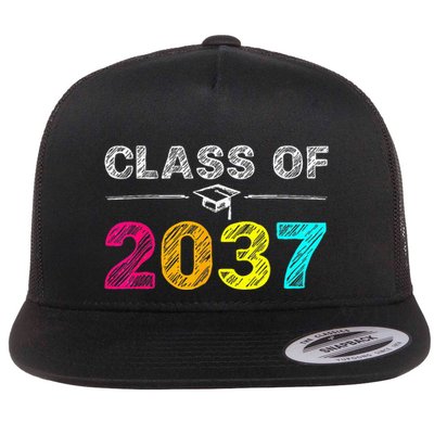 Class Of 2037 Grow With Me First Day Of School Graduation Flatbill Hat