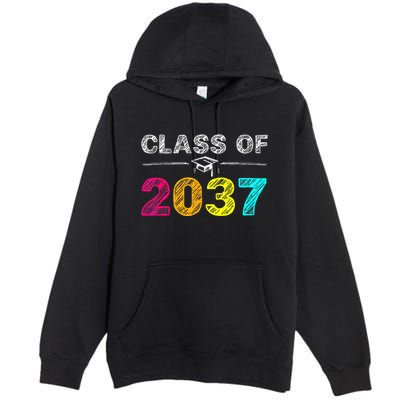 Class Of 2037 Grow With Me First Day Of School Graduation Premium Pullover Hoodie