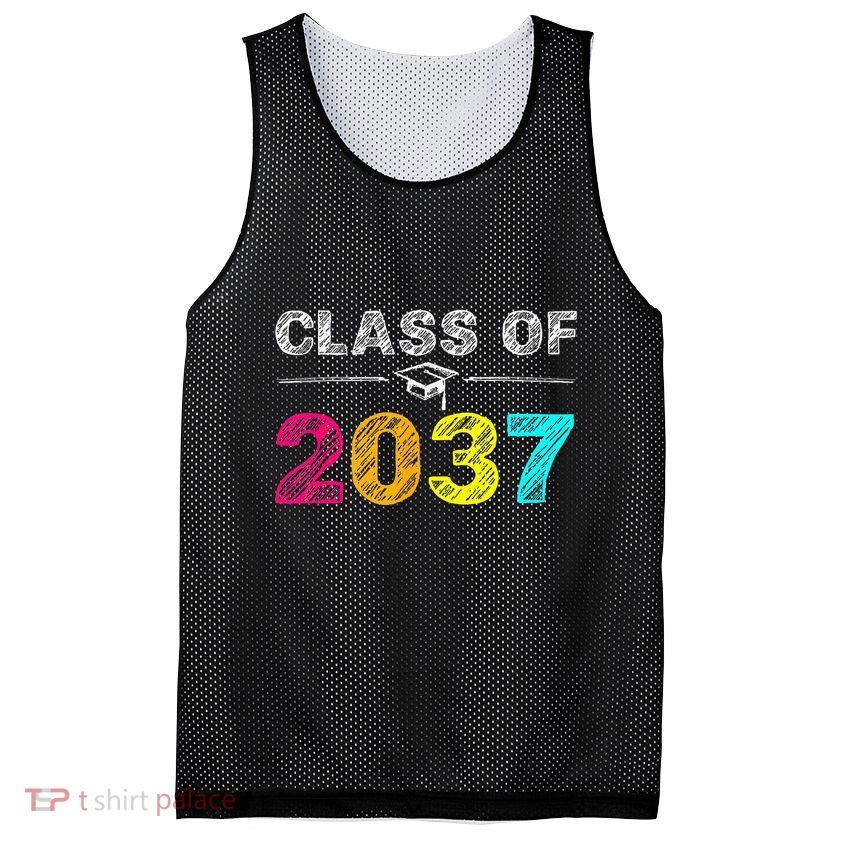 Class Of 2037 Grow With Me First Day Of School Graduation Mesh Reversible Basketball Jersey Tank