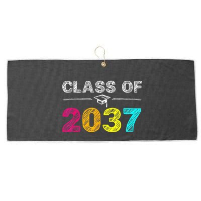 Class Of 2037 Grow With Me First Day Of School Graduation Large Microfiber Waffle Golf Towel
