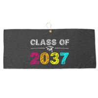 Class Of 2037 Grow With Me First Day Of School Graduation Large Microfiber Waffle Golf Towel