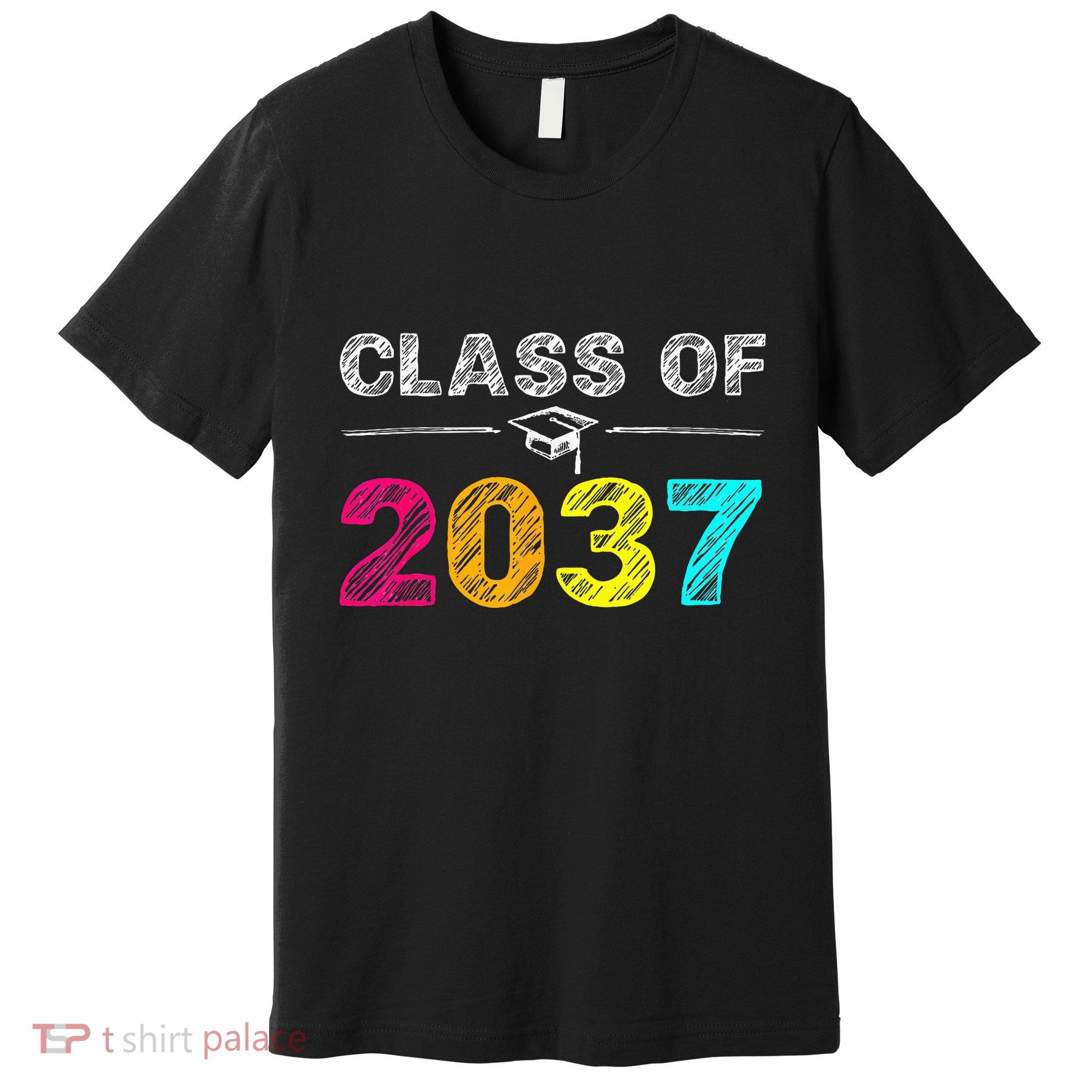 Class Of 2037 Grow With Me First Day Of School Graduation Premium T-Shirt