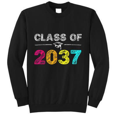 Class Of 2037 Grow With Me First Day Of School Graduation Tall Sweatshirt