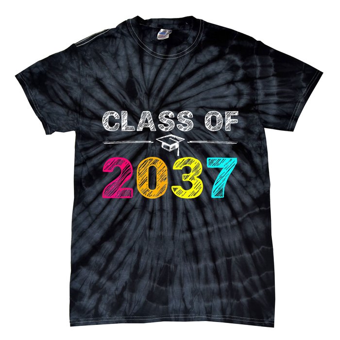Class Of 2037 Grow With Me First Day Of School Graduation Tie-Dye T-Shirt