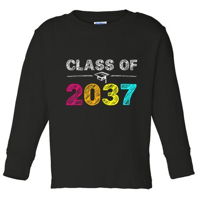 Class Of 2037 Grow With Me First Day Of School Graduation Toddler Long Sleeve Shirt
