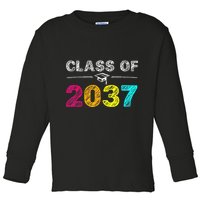 Class Of 2037 Grow With Me First Day Of School Graduation Toddler Long Sleeve Shirt