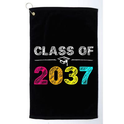 Class Of 2037 Grow With Me First Day Of School Graduation Golf Towel