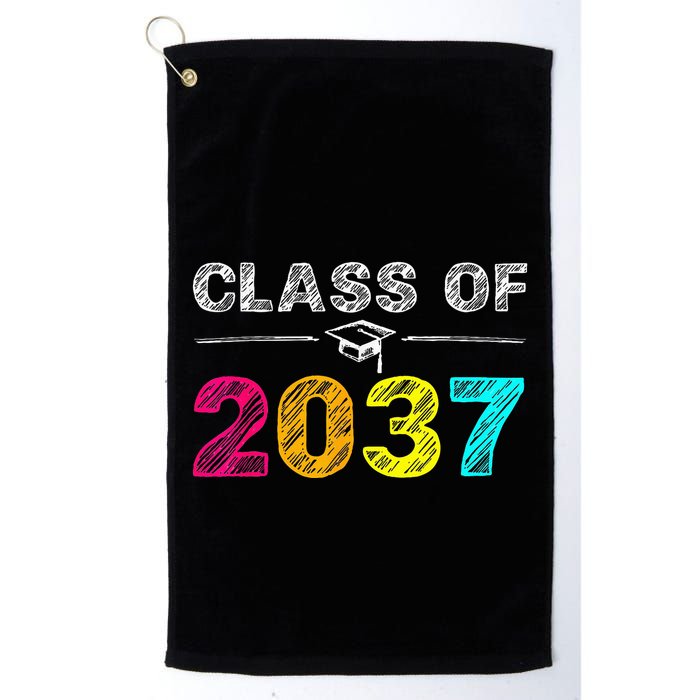 Class Of 2037 Grow With Me First Day Of School Graduation Golf Towel