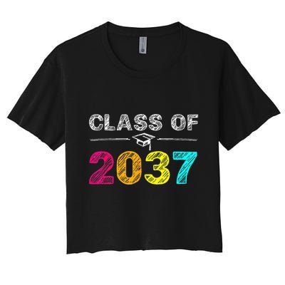 Class Of 2037 Grow With Me First Day Of School Graduation Crop Top